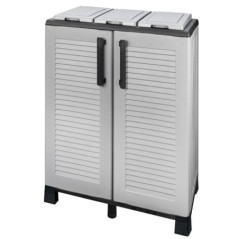 Armoire Tri Sélectif Mi-Hauteur Polypropylène Recyclable 3 Couvercle