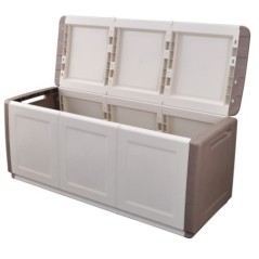 Baú de armazenamento 330L Bege/Taupe polipropileno alças