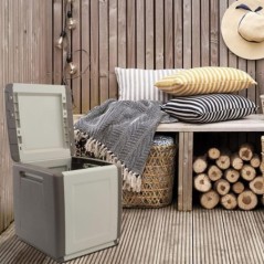 Storage Chest 130L Beige/Taupe Transport Handles