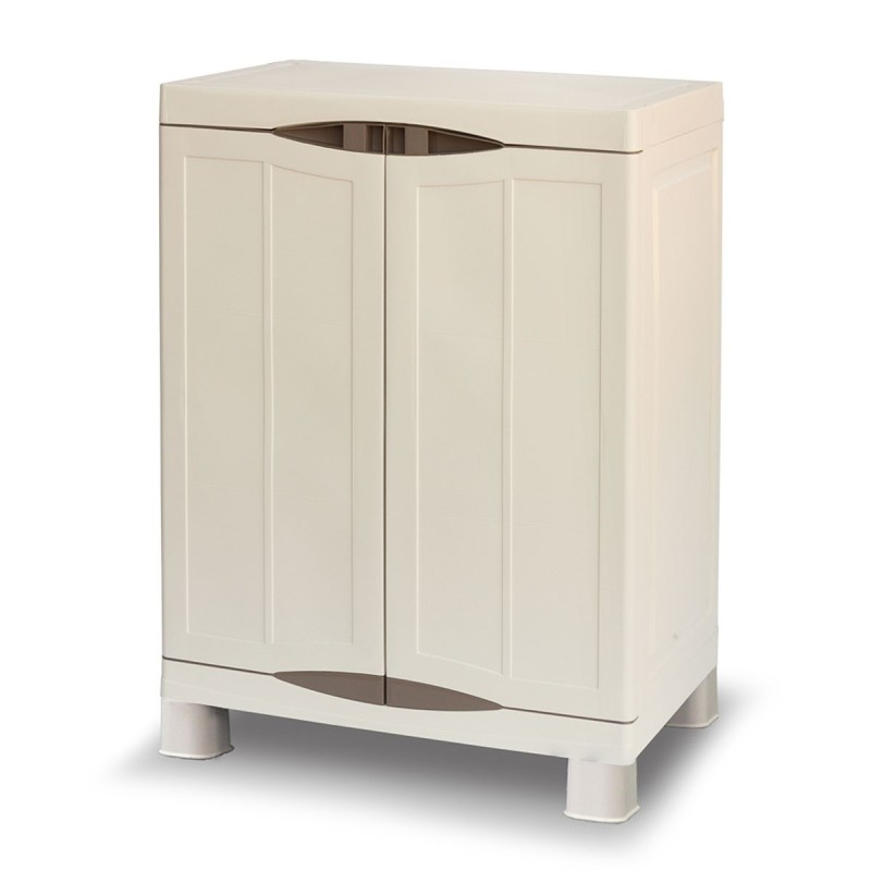 Armoire de rangement 2 portes 2 étagères 50kg max polypropylène INTE