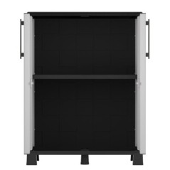 Gray Storage Cabinet 68x37x90cm 2 Doors Hinges