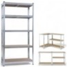 Étagère 5 Plateaux Modulables 90x40x180cm Charge 175kg Acier Galvani