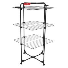 Étendoir à linge 3 étages Pliable sur roulettes Acier allié VILEDA