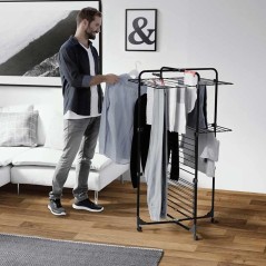 Tendedero de ropa 3 niveles Plegable con ruedas Acero aleado VILEDA