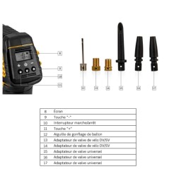 Cordless Air Compressor 20V 7 Bars LED Digital Display VITO