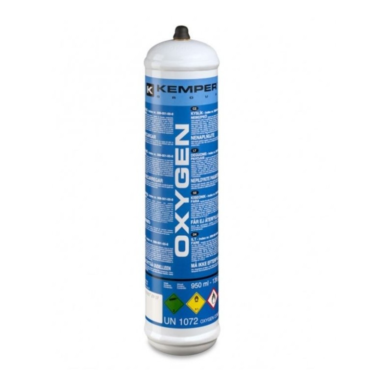Bouteille oxygène 110 bar M10 250g KEMPER pour chalumeaux bi-gaz non