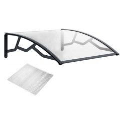 Toldo de Porta 100x120cm Policarbonato Anti-UV Espessura 4mm