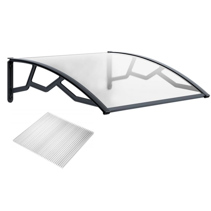 Toldo de Porta 100x120cm Policarbonato Anti-UV Espessura 4mm
