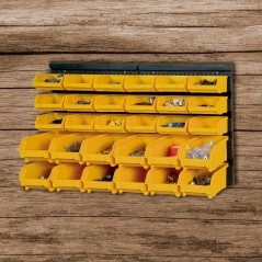 Wall-Mounted Tool Panel 30 Removable Bins Durable Polypropylene