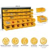 Wall-Mounted Tool Panel 30 Removable Bins Durable Polypropylene