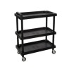 Storage Cart 3 Shelves 120 kg Swivel Wheels Polypropylene