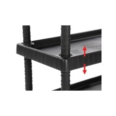 Chariot de Rangement 3 Plateaux 120 kg Roues Pivotantes Polypropylène