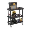 Storage Cart 3 Shelves 120 kg Swivel Wheels Polypropylene
