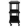 Storage Cart 3 Shelves 120 kg Swivel Wheels Polypropylene