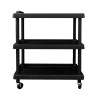 Chariot de Rangement 3 Plateaux 120 kg Roues Pivotantes Polypropylène
