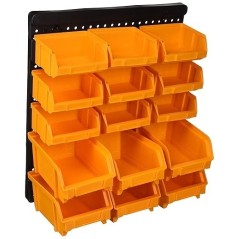 Wall-Mounted Tool Panel 15 Removable Bins Recycled Polypropylene
