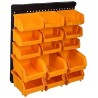 Wall-Mounted Tool Panel 15 Removable Bins Recycled Polypropylene
