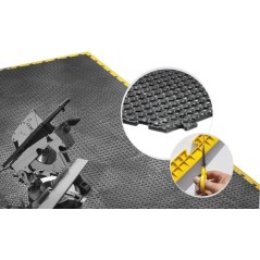 Baldosa de suelo PVC Encajable 50x50 cm Antideslizante Espesor 8 mm