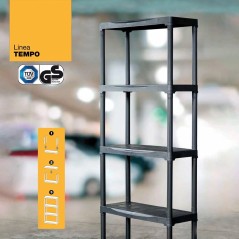 Scaffale di Stoccaggio 4 Livelli 80kg Polipropilene Riciclato ART PLAST