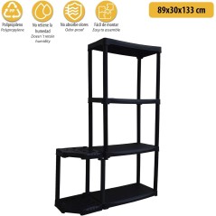 4-Tier Storage Shelf 80kg Recycled Polypropylene ART PLAST