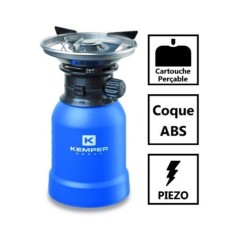 Réchaud gaz 2200W Allumage Piézo Coque ABS KEMPER