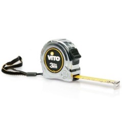 Mètre ruban 3M x 16mm rétractable Acier chromé Haute résistance Croc