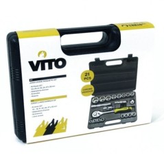 Coffret à douilles 21 pièces 1/2" Chrome vanadium acier