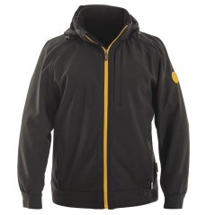 Black Softshell Jacket Removable Hood Waterproof Size S Polyester