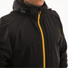 Giacca Softshell Nera Cappuccio Rimovibile Impermeabile Taglia S Poliestere