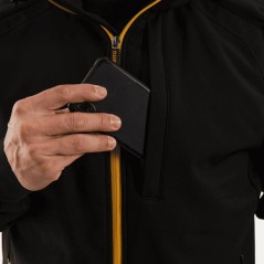 Zwarte Softshell Jas Verwijderbare Capuchon Waterdicht Maat S Polyester