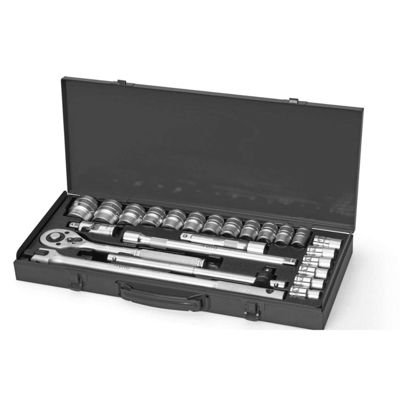 Coffret à douilles 24 pièces 1/2" Chrome vanadium Clé à cliquet 1/2