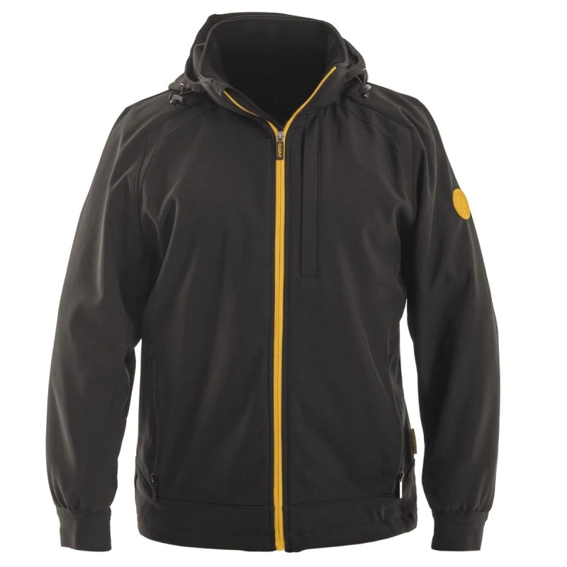 Giacca Softshell con Cappuccio Removibile Nera Taglia L Impermeabile