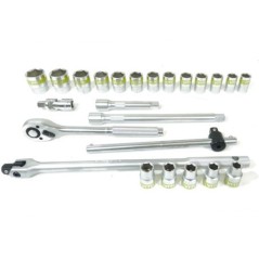 Coffret à douilles 24 pièces 1/2" Chrome vanadium Clé à
