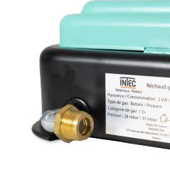 Draagbare gaskookplaat 3 pitten 3000W roestvrijstalen afmetingen 56x29x10