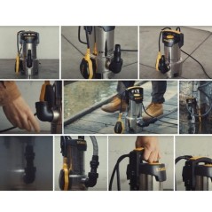 Bomba sumergible Aguas Residuales 1100W Elevación 10.5m Partículas Ø35mm