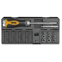 Coffret de Vissage 30 Pièces VITO avec Porte-embouts