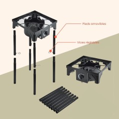 Hornillo a Gas 4500W Modurable 3 Alturas Encendido Piezo INTEC