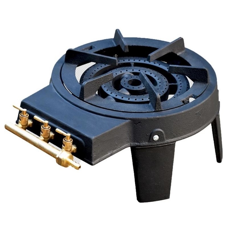 Réchaud à Gaz Traiteur 3 Brà»leurs 8,6KW Fonte Véritable KZ GARDEN