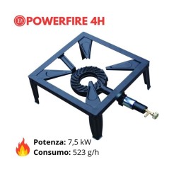 Réchaud à gaz 7500W Brà»leur fonte Acier émaillé 4 pieds INTEC