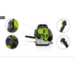 Souffleur Thermique Dorsal 52cm3 2CV Poignée Anti-vibrations Réservo