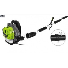 Backpack Gasoline Leaf Blower 52cc 2HP Anti-Vibration Handle