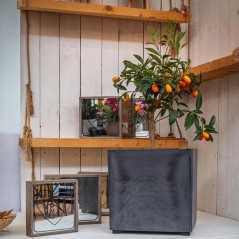 Quadratischer Blumenkübel Grau 50L Recycling-Polypropylen 40x40cm Beständig