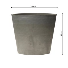 Grauer Blumentopf Ø50cm H47cm 70L Recyceltes Polypropylen ART PLAST