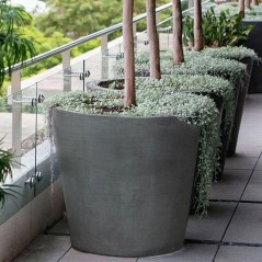 Grauer Blumentopf Ø50cm H47cm 70L Recyceltes Polypropylen ART PLAST