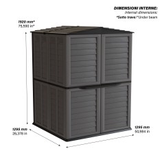 Garden Shelter 151x146x200 cm Double Wall Ventilated Polypropylene Grey