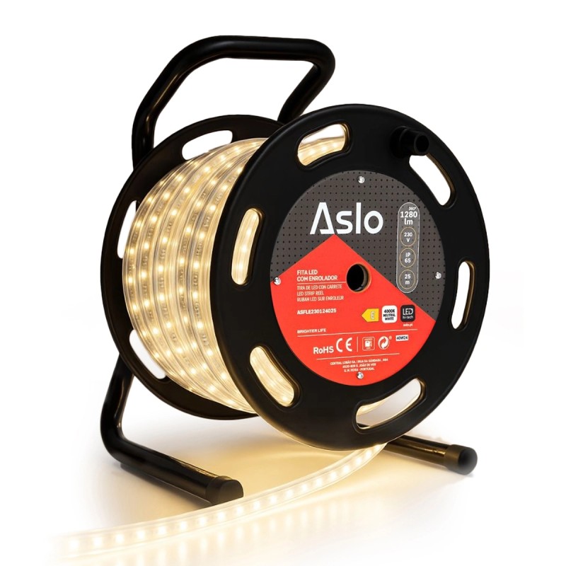 25m LED Strip 12W IP65 230V Neutral White ASLO