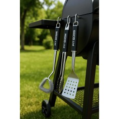 Kit 3 Utensili Barbecue: Spatola Tagliente, Pinza Bloccabile