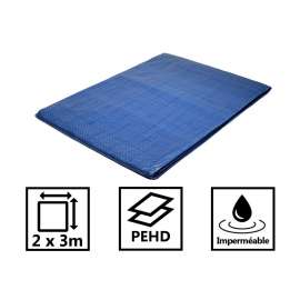 Tecplast Bâche étanche multi-usage 5 x 3 m Haute qualité PEHD 250g/m2  Traitée Anti UV pas cher 