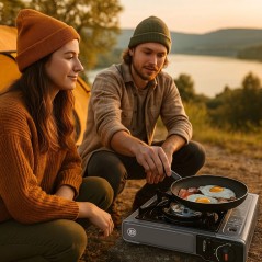 Réchaud gaz portable 1 feu 2,2 kW allumage Piezo mallette incluse