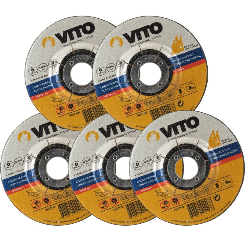 Disques à tronçonner métal 115 mm Lot de 5